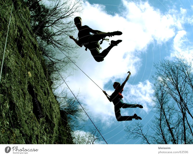 flying Clouds White Soft Happy Free Art Joie de vivre (Vitality) Gymnastics Man Light blue Safety Easy Heavenly Abseil Kick Brown Wall of rock Happiness