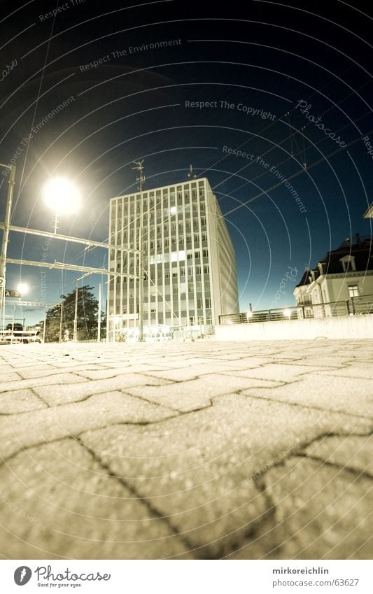 sulzer textile Light Exposure Long Long exposure House (Residential Structure) Night Clouds Railroad tracks Dark Eerie Moon Americas bigway Train station late