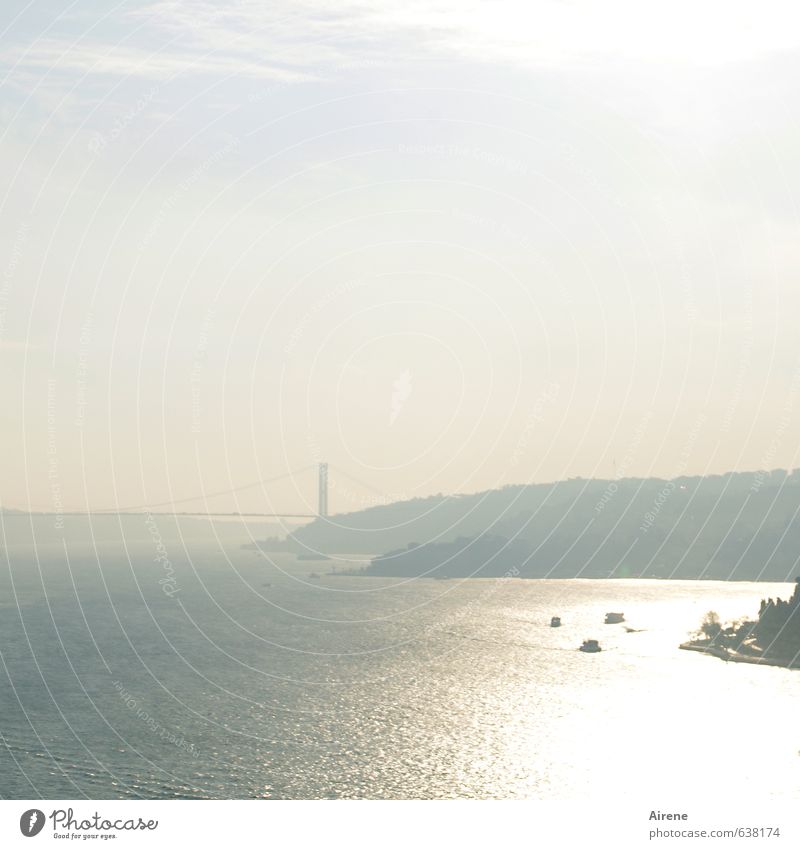 Keep connection Landscape Water Sky Beautiful weather Coast Ocean The Bosphorus Black Sea Sea of Marmara Strait Waterway Istanbul Turkey Anatolia Asia Europe