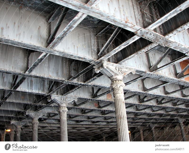 Tunnel Rusty Architecture Tourist Attraction Gleimtunnel Metal Old Sharp-edged Historic Authentic Nostalgia Transience Column Connection Weathered