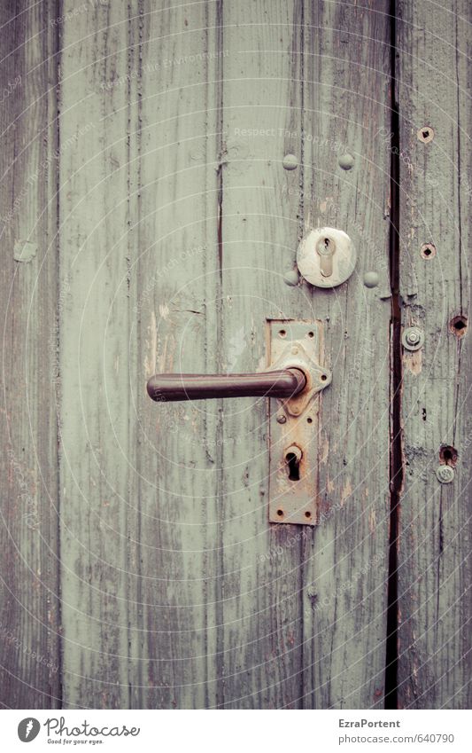 behind it House (Residential Structure) Hut Gate Manmade structures Building Wall (barrier) Wall (building) Facade Door Wood Metal Rust Line Lock Old Dirty Dark