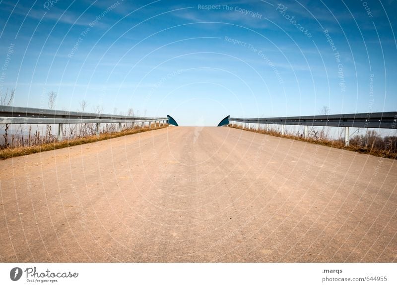 straight ahead Trip Freedom Sky Beautiful weather Traffic infrastructure Street Lanes & trails Crash barrier Driving Simple Logistics Target Future Right ahead