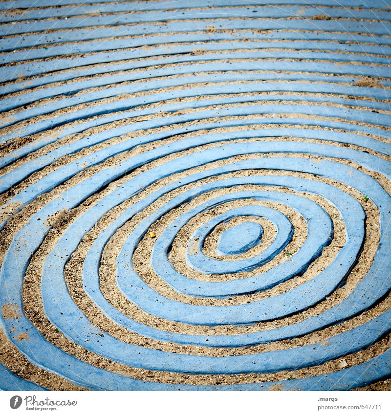 spinning top Style Design Sign Line Circle Round Spiral Center point Simple Uniqueness Blue Symmetry Irritation Target Colour photo Exterior shot Close-up