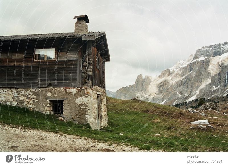 Sella Hat Wood Clouds Hut Stone Mountain