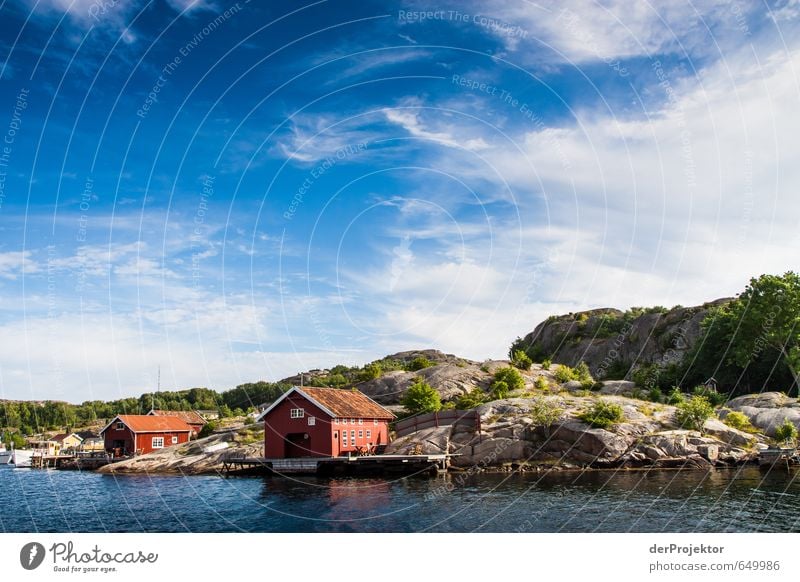 Idyll of the archipelago with wooden house Environment Nature Landscape Plant Elements Hill Rock Waves Coast Lakeside Bay Fjord Village Fishing village