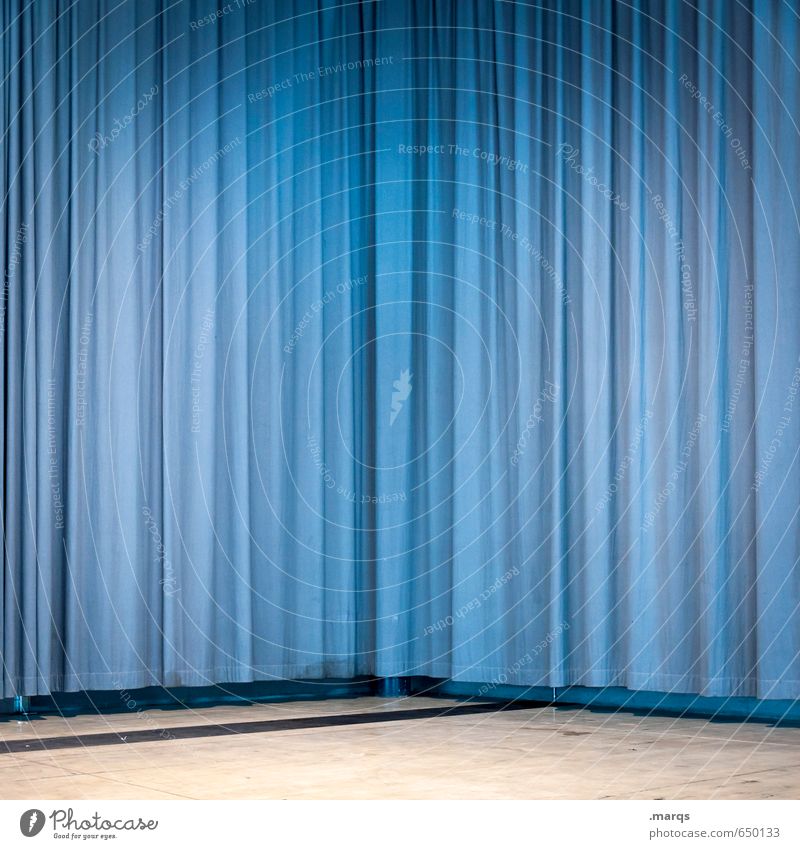 privacy screen Style Design Entertainment Event Stage Culture Drape Simple Blue Colour Curiosity Surprise Colour photo Interior shot Structures and shapes