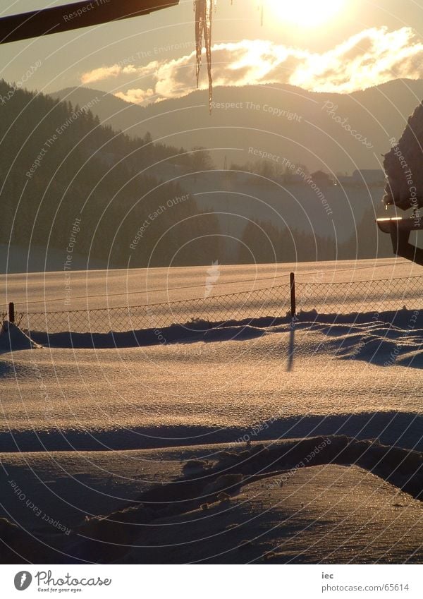 Sunset in the snow Winter Cold December Snow Americas zöbriach aflenz mortar