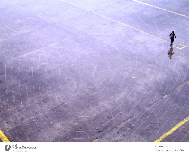 solitary walker Dance floor Human being alone traveller rain Reflection Men worker