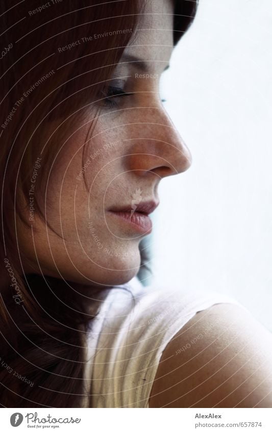 STUDIO TOUR | close, side portrait of a young, red-haired woman with freckles pretty Skin Face Young woman Youth (Young adults) Mouth Freckles 18 - 30 years