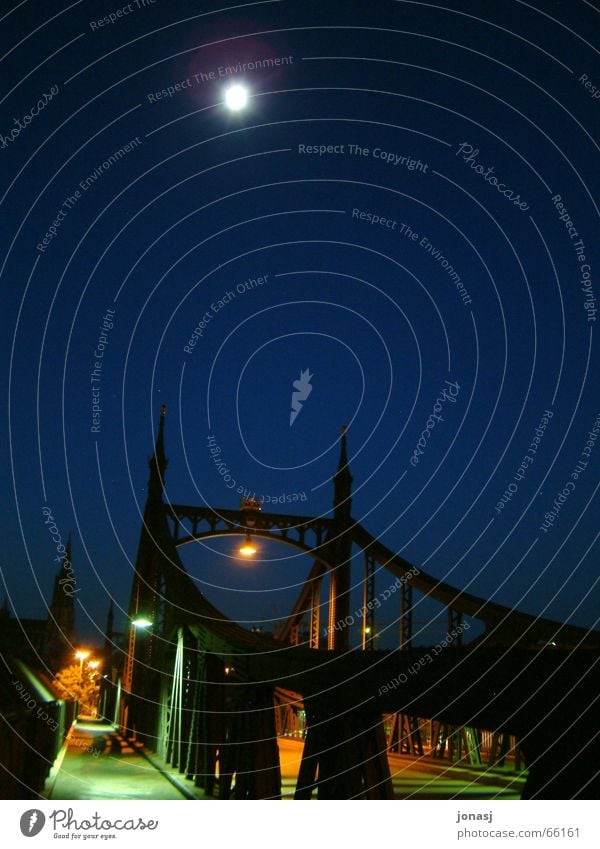 Transition into darkness Night Ulm Light Lantern Dark Twilight Town Exterior shot Long exposure Blue Moon Bridge Morning Dark background