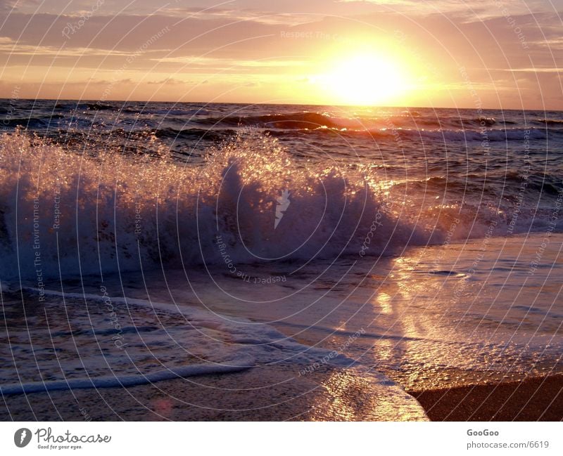 Sundown at Sylt Sunset Waves Beach To go for a walk North Sea