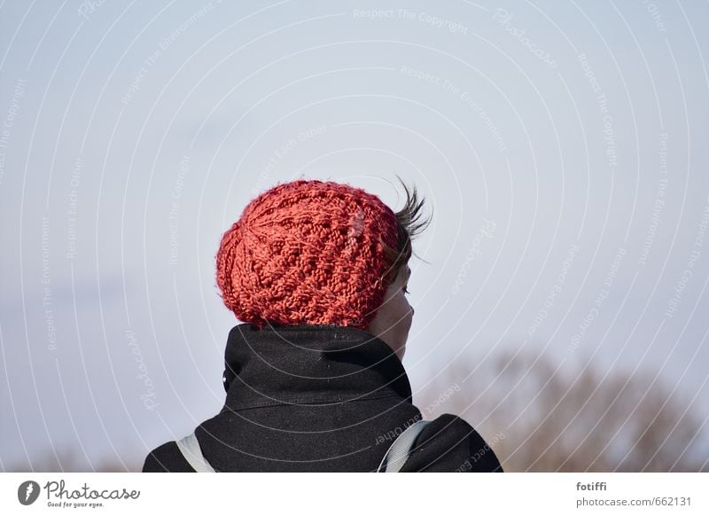 stubby hair Feminine Young woman Youth (Young adults) 1 Human being 18 - 30 years Adults Cap Beautiful Style Far-off places Knitted Calm To enjoy Closed eyes