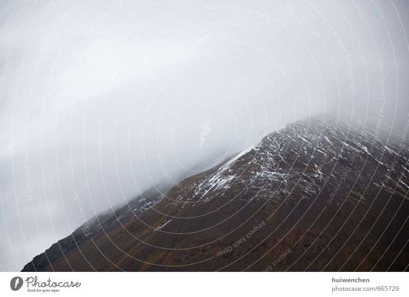 the natural chocolate cake - mountain and snow Nature Landscape Winter Fog Snow Snowfall Rock Mountain Snowcapped peak Cold Brown White Serene Adventure