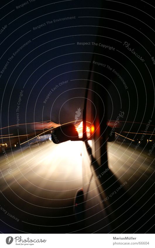 country road with daddy Speed Motor vehicle Street Night Long exposure Blur Light Dangerous Motorsports Joy Car the frenzy of the senses drunk at the wheel