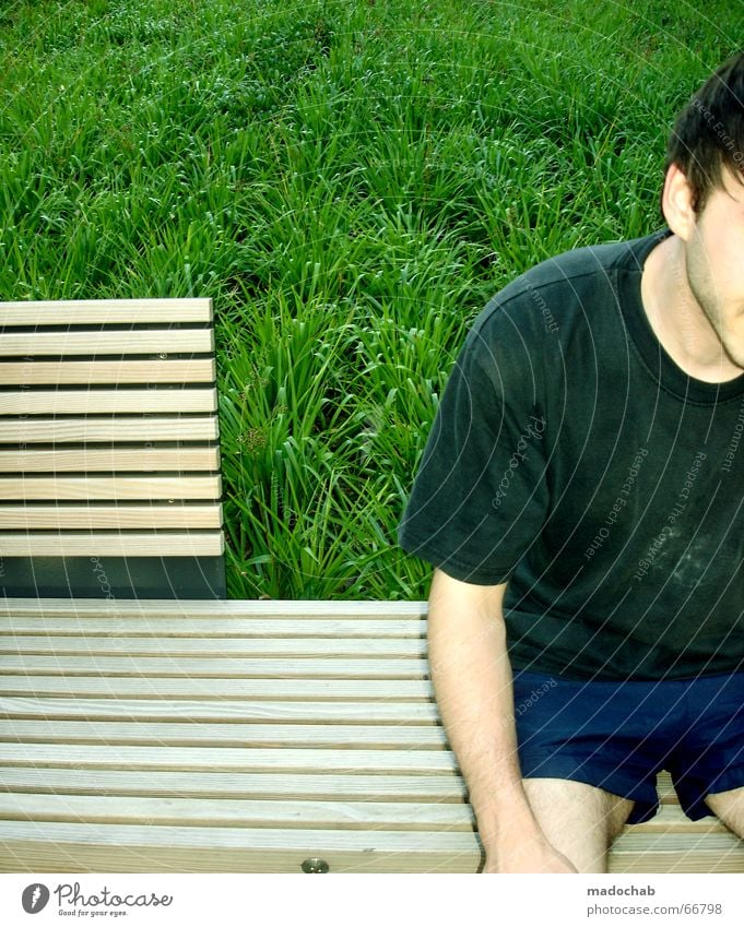 PHOTOSHOP | person people male type man rest break wellness Multicoloured Man Sit Style Adaptive Meadow Grass Green Park Summer Break Wellness Gentleman