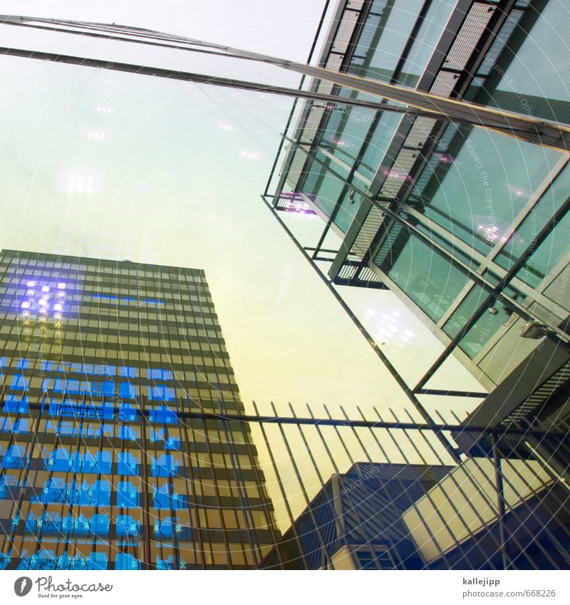 europe center Town Capital city House (Residential Structure) Building Architecture Facade Window Blue Gold Window pane Glittering Reflection Colour photo