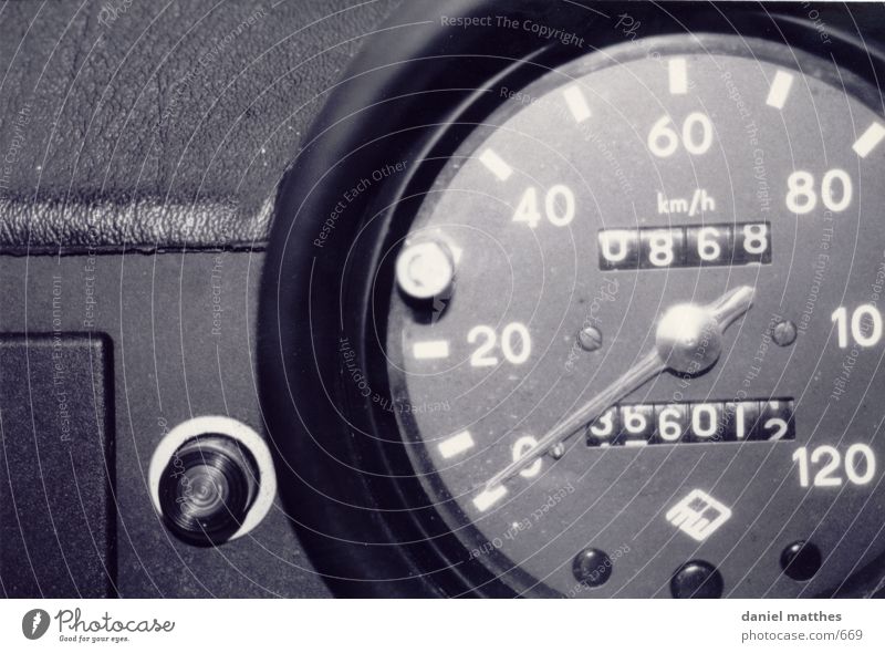 nostalgia Speedometer Photographic technology Car Trabbi Black & white photo