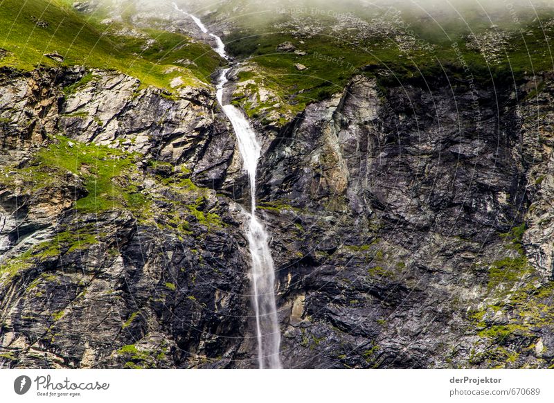 Waterfall in the mountains Environment Nature Landscape Elements Summer Moss Rock Alps Mountain Esthetic Wet Natural Emotions Brave Truth France