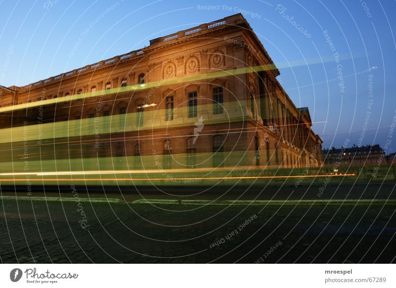 The Louvre at a fast pace Long exposure Paris Night shot Building Museum Architecture