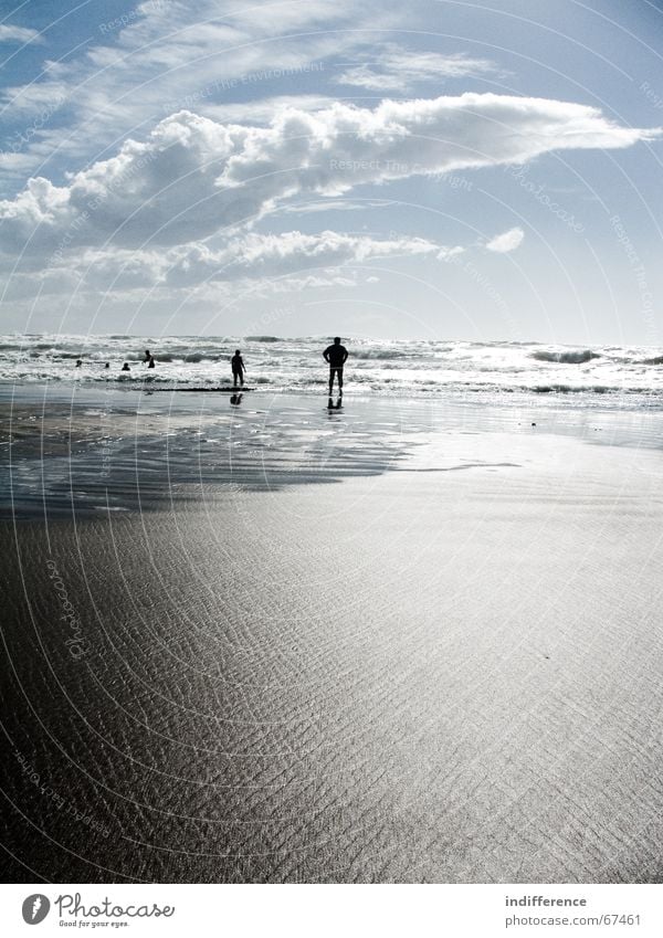 waiting for the sun Beach Summer Human being clouds Sand water wave tuscany