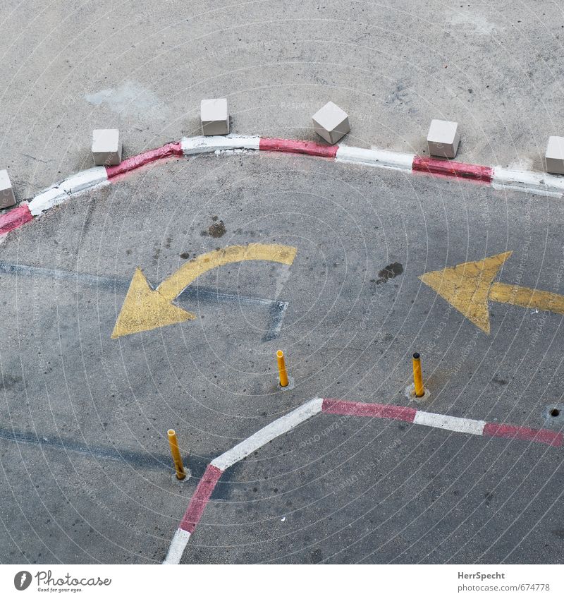 course Tel Aviv Israel Town Places Transport Traffic infrastructure Motoring Street Sign Signs and labeling Yellow Gray Red White Parking lot Bird's-eye view