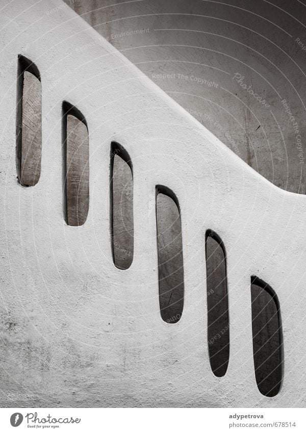 Mikonos fragment Village Small Town Old town Manmade structures Building Architecture Wall (barrier) Wall (building) Stairs Facade Stone Black & white photo