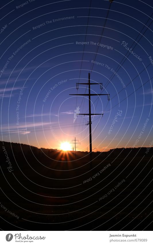 Sunset Landscape Sky Clouds Horizon Sunrise Sunlight Beautiful weather Field Colour photo Exterior shot Deserted Copy Space top Copy Space bottom Evening