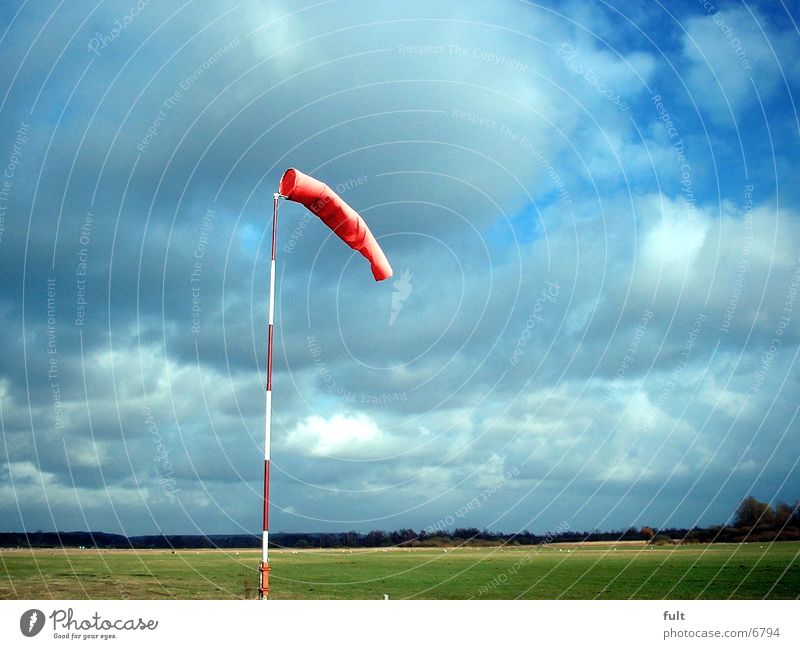 wind sleeve Windsock Sack Red Things land Sky Contrast