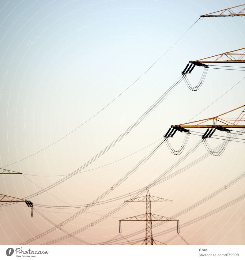 surveying Technology Advancement Future Information Technology Energy industry High voltage power line Electricity pylon Power transmission Sky Cloudless sky