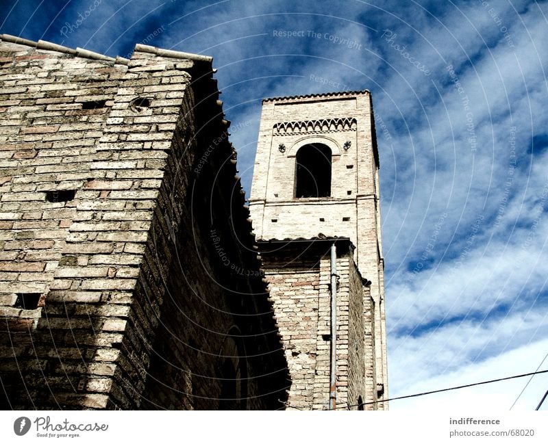 Bell Tower Sky church building medieval town clouds historycal Monument