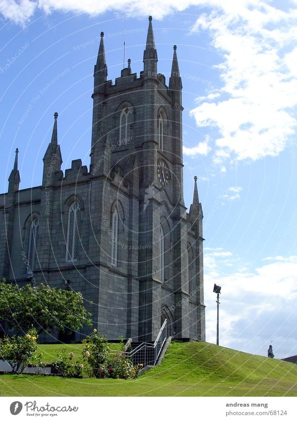 The Church Building Window Grass Meadow Sky Majestic Deities Beautiful Religion and faith church chapel Tower towers windows Lawn Blue God Village Tall