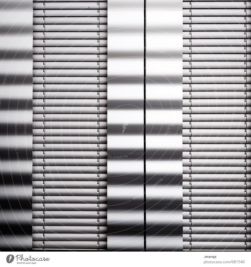 grayscale Elegant Style Design Building Facade Metal Line Simple Modern Arrangement Future Venetian blinds Black & white photo Exterior shot Close-up Abstract