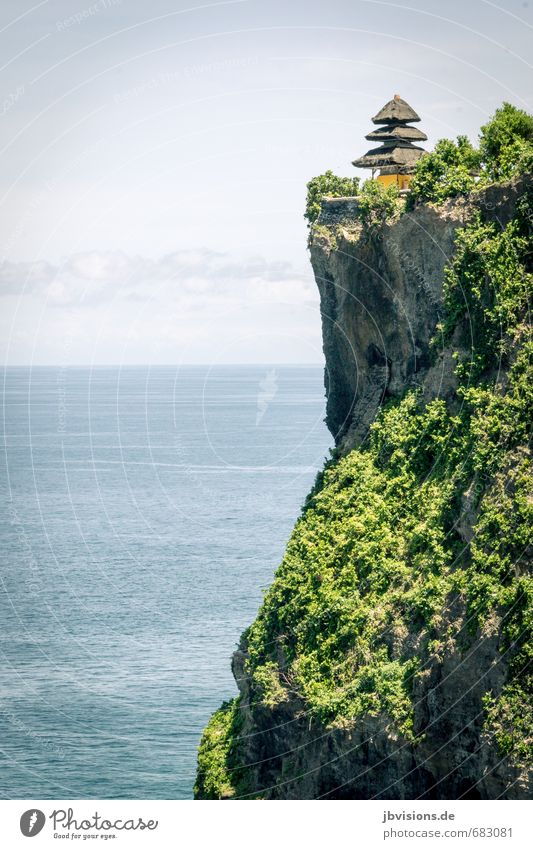 Temple "Pura Luhur Ulu Watu" Landscape Rock Coast Ocean Island Bali Cliff Tourist Attraction Belief Far-off places Tall Vantage point Colour photo Exterior shot