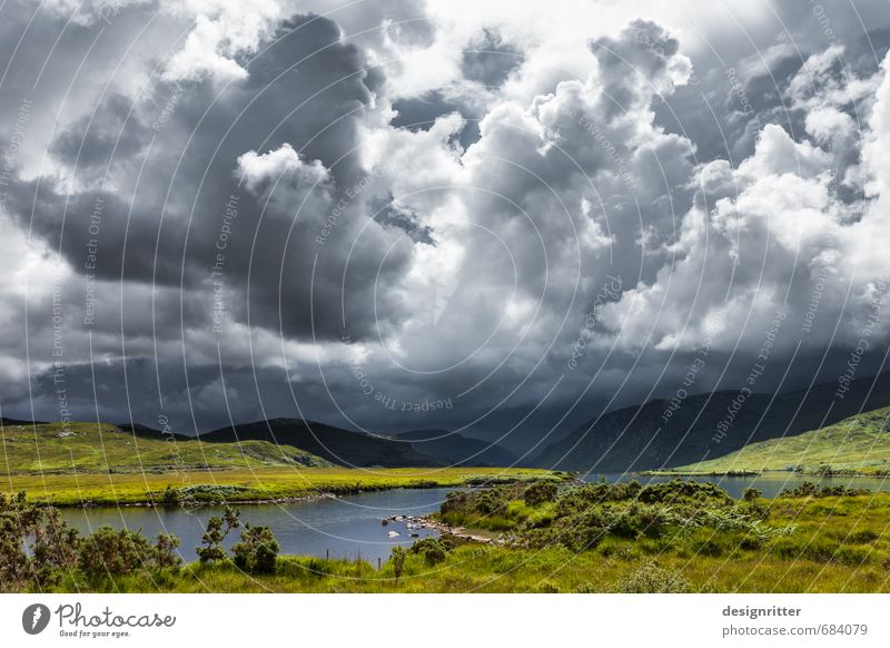 cheerful to cloudy Fishing (Angle) Vacation & Travel Adventure Summer Mountain Clouds Storm clouds Climate Weather Bad weather Gale Rain Plant Grass Bushes