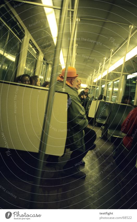 sitting in a subway to central amsterdam Human being Underground Driving Sit Mobility London Underground In transit Lighting Public transit Interior shot