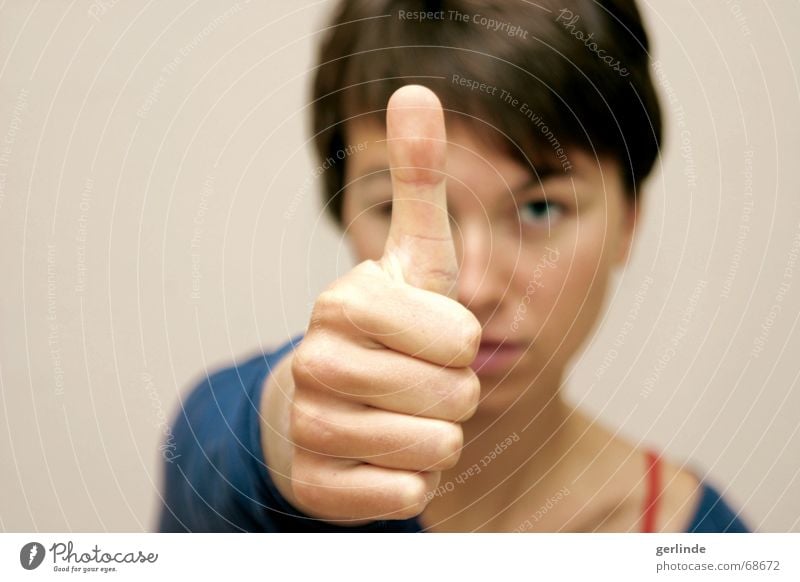 Everything's gonna be all right! Thumb Positive Woman Girl power Power Hand Blur Fingers Upward