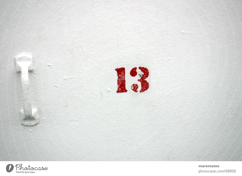 .superstitious? White Red Wall (building) Door handle 13 10 Toes Flap Watercraft Deck Maritime Ocean Lake Navigation Digits and numbers Popular belief