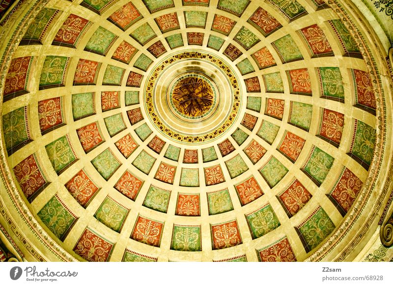 monopterus Pattern Yellow Munich The Englischer Garten Monopterus Painted Multicoloured Round Square Blanket architecture