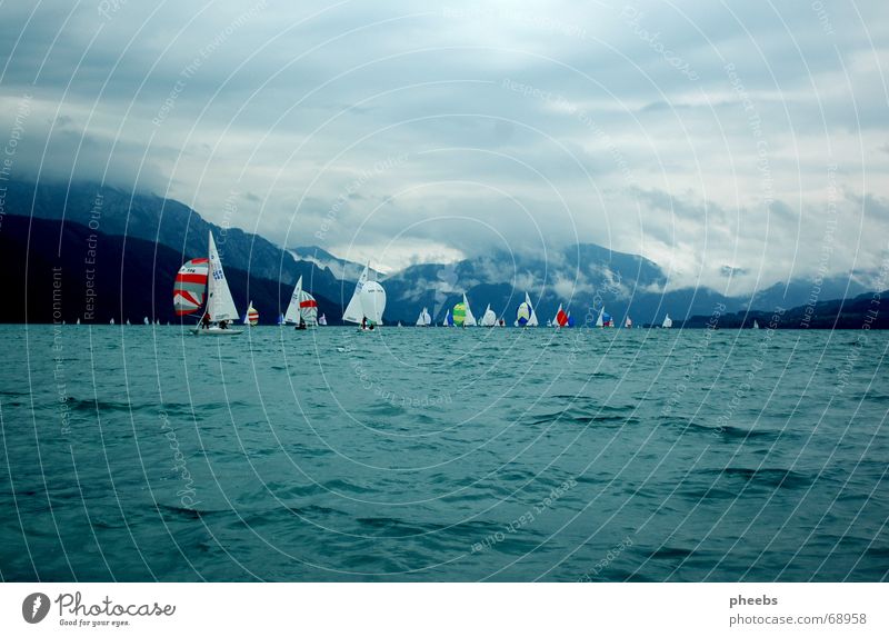 stormy summer Regatta Lake Attersee Sailing Watercraft Gale Clouds Dragon Championship Sky