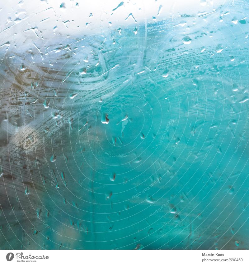 photocase - colour palette Window Fresh Beautiful Modern Wet Blue Green Turquoise Beginning Design Colour Rain Drops of water Colour photo Multicoloured