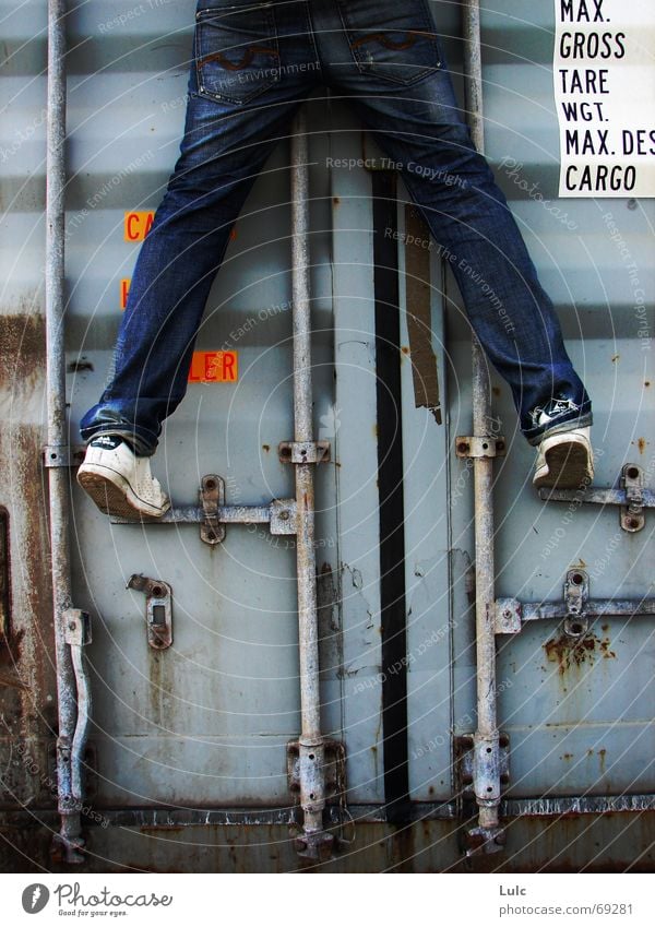 Climb Me climbing youth To fall Container blue Jeans shoes