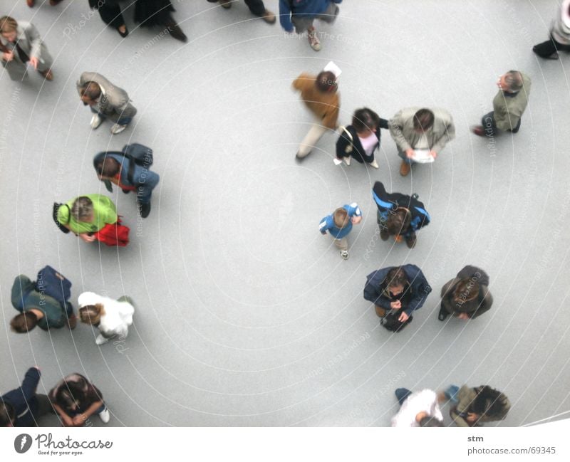 people 03 To talk Human being Friendship Group Shirt Observe Going Walking Stand Wait Together Above Gray Boredom Outline Formation Against each other Sociology