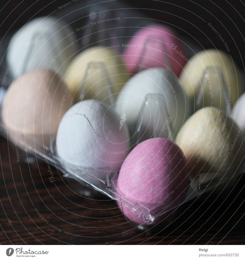 eieiei... Food Candy Egg Easter egg Nutrition Packaging Plastic Lie Simple Broken Delicious Brown Yellow Pink White Joie de vivre (Vitality) Uniqueness Change