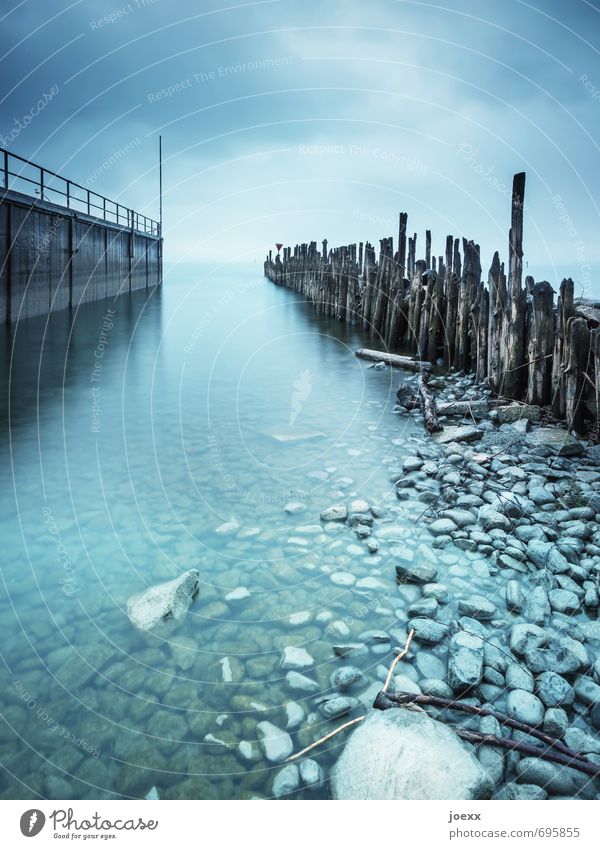 a way out Water Sky Clouds Horizon Autumn Bad weather Old Relationship Bizarre Apocalyptic sentiment Colour photo Exterior shot Deserted Day Contrast Wide angle