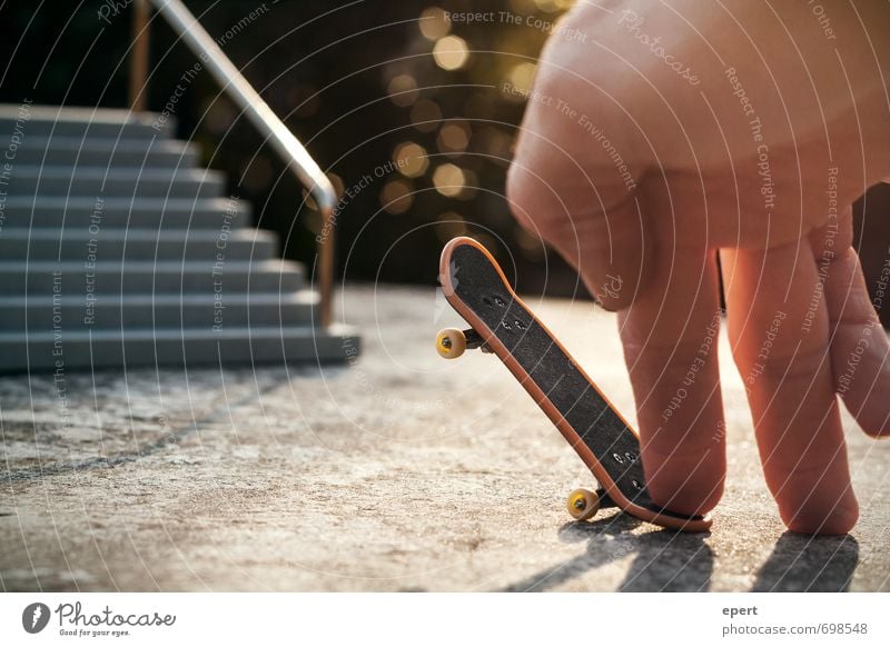 poser fingerboard Skateboard Skateboarding Sports Skate park Finger game Hand Fingers Stairs Handrail Observe Stand Wait Uniqueness Athletic Beginning Resolve