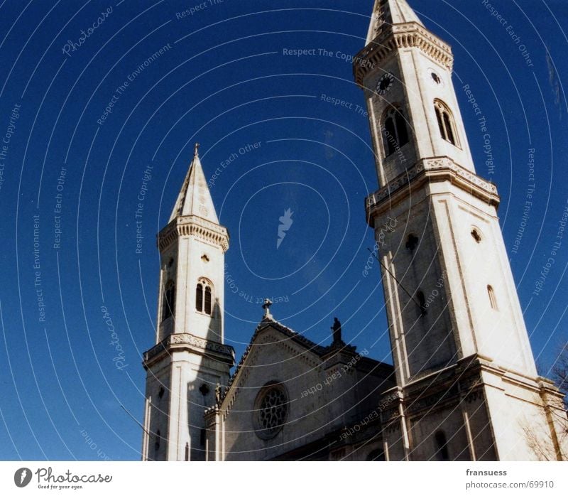 ludwigskirche Bavaria Munich Building White Religion and faith Catholicism Deities St. Ludwig Academic studies university church Germany Sky Blue God