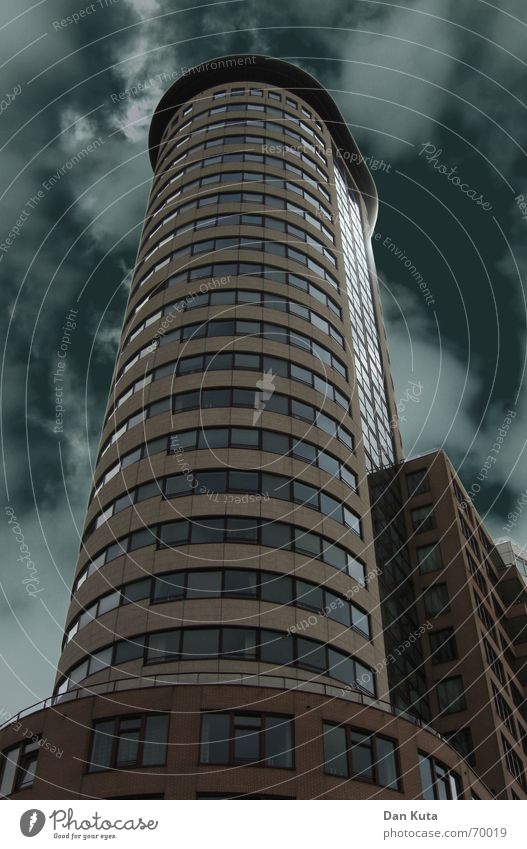 architecture High-rise Dark Clouds Light Worm's-eye view Cold Vlissingen Netherlands Zeeland Coast Modern Tower Weather Architecture