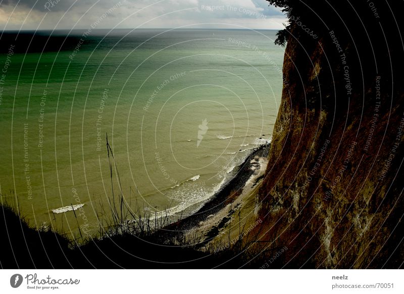 picture Coast Cliff Ocean Clouds Beach White Rügen Sky Water Rock Vantage point