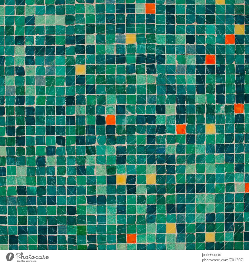 more colourful squared Style Arts and crafts Wall (building) Decoration Ornament Square Sharp-edged Many Green Acceptance Creativity Mosaic Seam Surface Tile