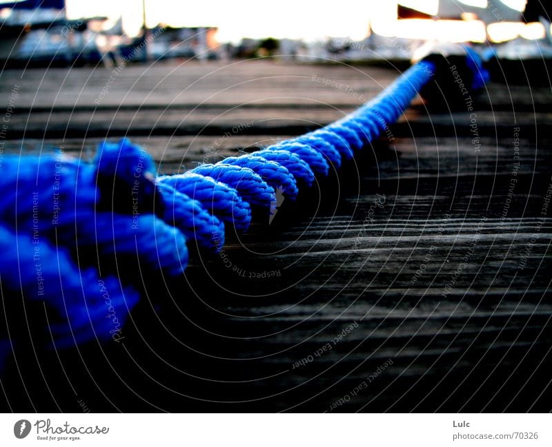 Blue Rope Wood flour Dock Sky blue rope boat water bay horizon